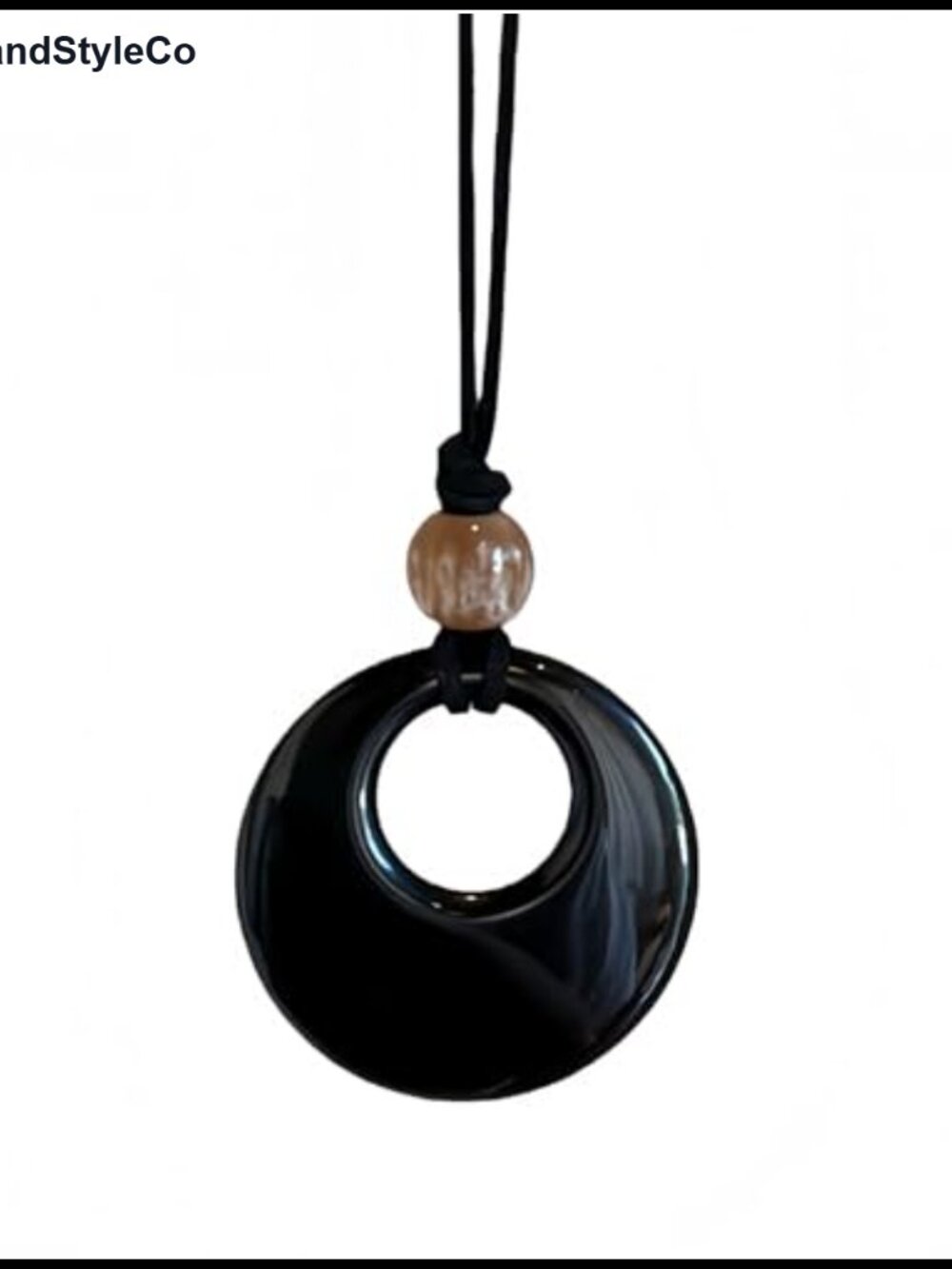 Leopard Print Acrylic Round Pendant Necklace Long Rope Chain Boho Statement